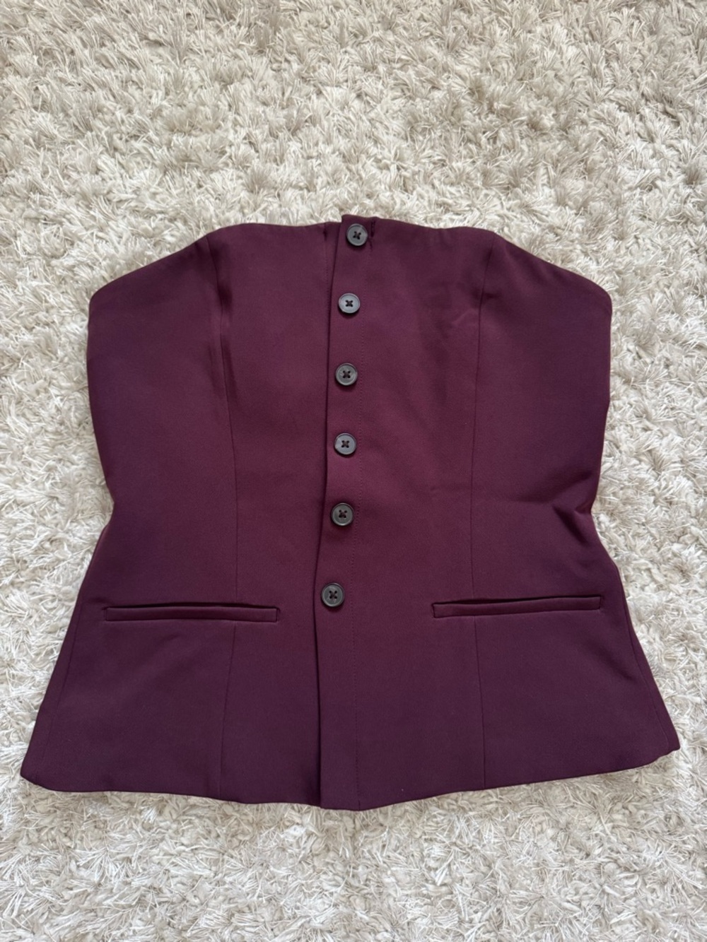 Strapless Button Bustier Top